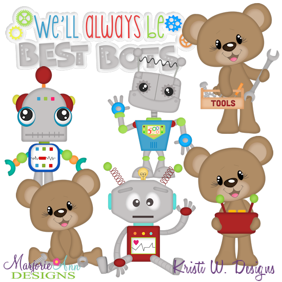 Bentley & His Bots SVG Cutting Files Includes Clipart - Click Image to Close